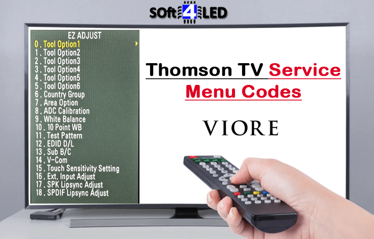 Viore TV Service Menu Codes