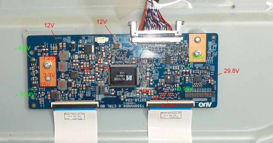 All T-CON Board Testing Points & Voltage Details