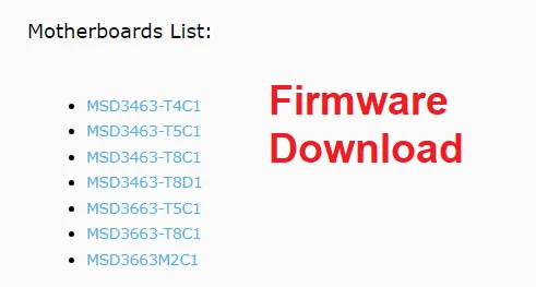 MSD3463 All Motherboards Software Firmware