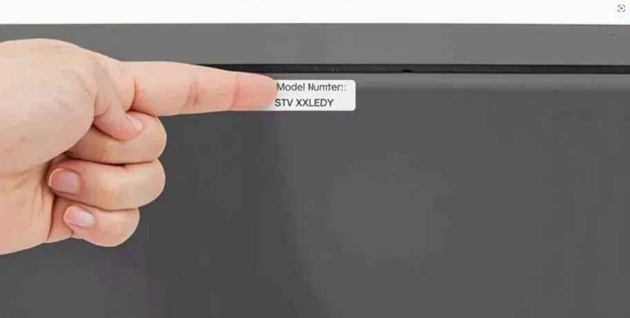 How to find the model number on a Shivaki TV